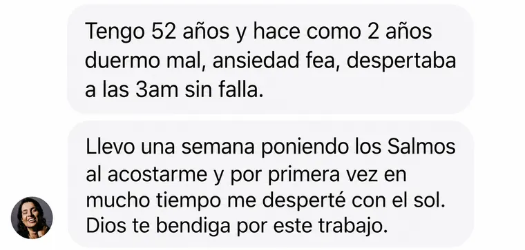 Testimonio: Tengo 52 años y hace 2 años dormía mal, una semana con los Salmos y me desperté con el sol